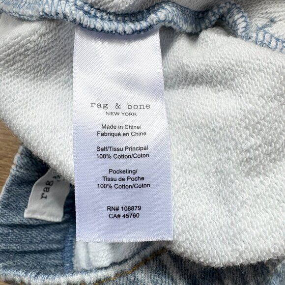 Rag & Bone Miramar Cotton Terry Walking Shorts Kacy Light Wash Denim Blue Medium - Picture 8 of 11